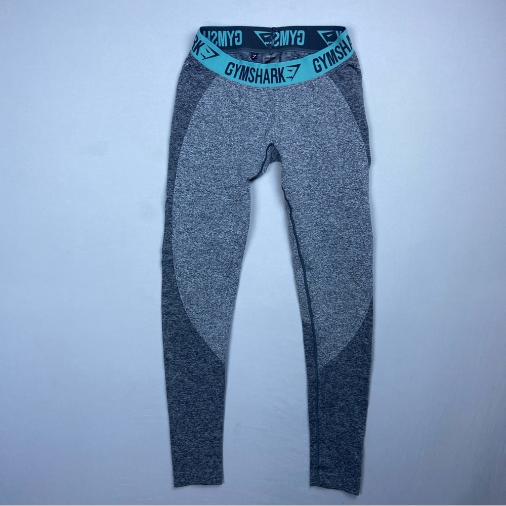 Gymshark Dry Leggings Women's Medium Gray Teal Heather Athletic Gym 29” Inseam